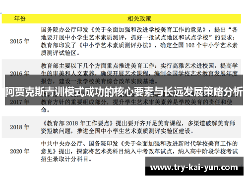 阿贾克斯青训模式成功的核心要素与长远发展策略分析