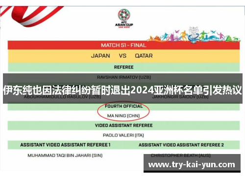 伊东纯也因法律纠纷暂时退出2024亚洲杯名单引发热议